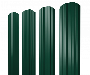 Штакетник Twin фигурный RAL 6005 глянец (зеленый мох) 0,4 мм
